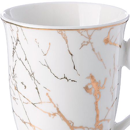 Кружка 300 мл фарфор белый/золотой LORAINE