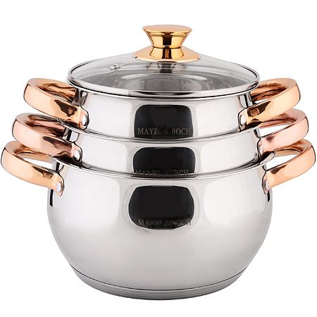 Набор кастрюль 2л+3л+4л из нержавеющей стали, цвет бронза Mayer&Boch