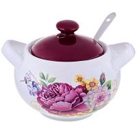 Сахарница Loraine «Букет» 420 мл с крышкой и ложкой