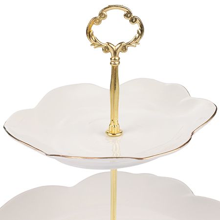 Конфетница 2 яруса 3 предмета фарфор LORAINE 90026-200