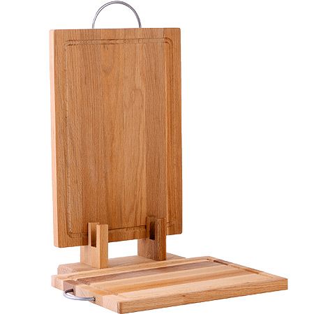 Комплект из 2-х досок с канавкой бук с металлической ручкой Хозяюшка