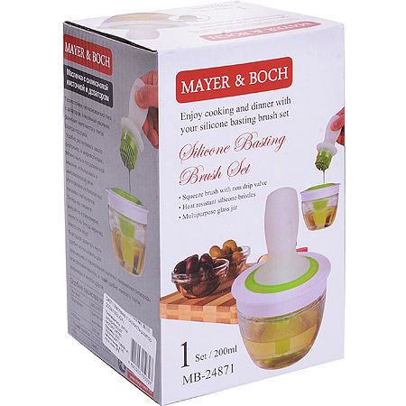 Масленка Mayer&Boch 200 мл с ручкой из силикона с кистью-дозатором