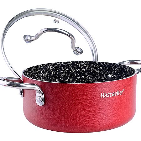 Кастрюля с крышкой 1 л 14 см алюминий/нержавеющая сталь 81005 Hascevher