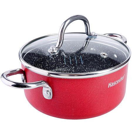 Кастрюля с крышкой 1 л 14 см алюминий/нержавеющая сталь 81005 Hascevher