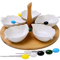 Менажница Листья 5 секций 13 предметов, фарфор 12124 LORAINE