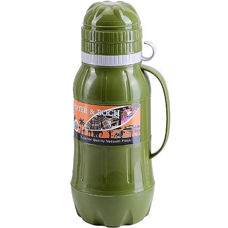 Термос 1,8л + 3 чашки стеклянная колба хаки Mayer&Boch