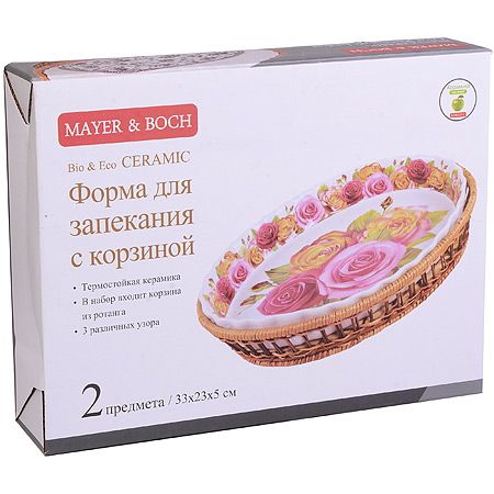 Форма для запекания 2,1л 33*5 см РОЗЫ Mayer&Boch