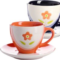 Чайная пара 4 предмета 220 мл керамика Цветы N2 LORAINE