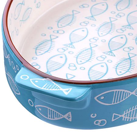 Форма для запекания 1,9 л керамика овальная, голубой LORAINE