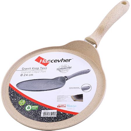 Блинница алюминиевая 24 см цвет бежевый Hascevher