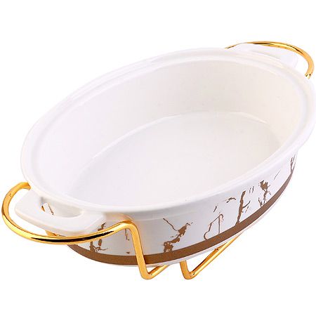 Мармит 1,2 л на 1 свечу с крышкой на подставке овальный LORAINE