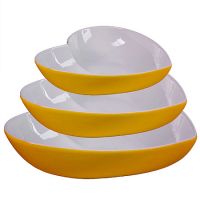 Набор салатниц Loraine 3 предмета в форме сердца цвет желтый 