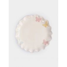 Блюдо 24 см, керамика, молочное, Бабочки, Butterfly