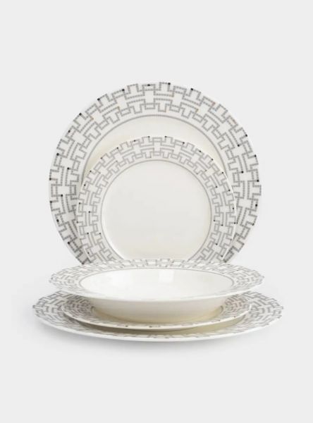 Сервиз обеденный на 6 персон, 18 предметов, фарфор, белый, Орнамент, Greco