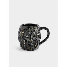Кружка 540 мл, керамика, черно-золотистая, Лев, Manly