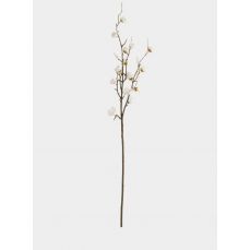 Ветка декоративная, 80 см, полиэстер/металл, Белые цветы, Interior spring