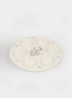 Блюдо пасхальное 18 см, 6 отделений, керамика, белое, Кролик с цветами, Flower Rabbit