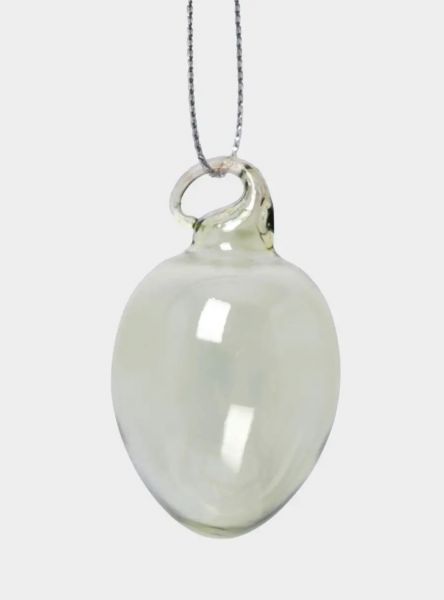 Подвеска декоративная, 3х4 см, стекло, зеленая, Яйцо пасхальное, Interior Easter
