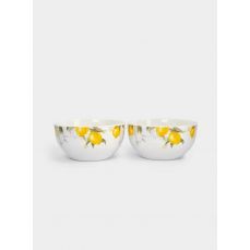 Салатник 14x8 см, 620 мл, 2 шт, фарфор, белый, Лимоны, Palermo