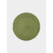 Салфетка под приборы 38 см, полипропилен, круглая, зеленая, Косы, Matera