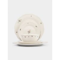 Сервиз обеденный на 6 персон, 18 предметов, фарфор, белый, Цветы, Meadow