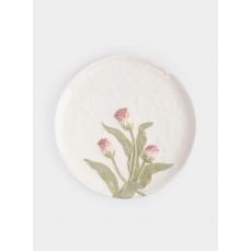 Блюдо 24 см, керамика, молочное, Тюльпаны, Tulip