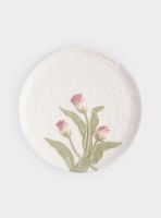Блюдо 24 см, керамика, молочное, Тюльпаны, Tulip