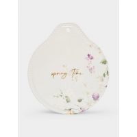 Подставка под горячее 21x19 см, керамика/пробка, белая, Полевые цветы, Meadow