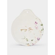 Подставка под горячее 21x19 см, керамика/пробка, белая, Полевые цветы, Meadow