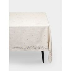 Скатерть 170х250 см, полиэстер/лен, бежевая, Цветы, Gentle garden