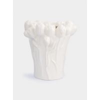 Ваза для цветов 25 см, керамика, молочная, Тюльпаны, Tulip