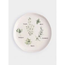 Тарелка закусочная 19 см, фарфор, белая, в крапинку, Приправы, Herbarium new