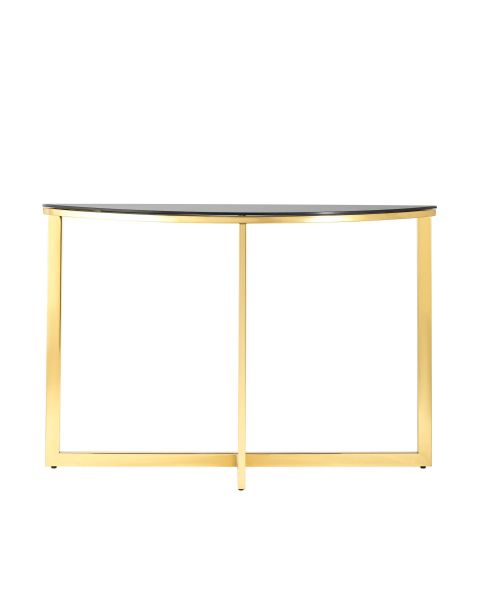Консоль полукруглая АЛЬБА 115x30 золото стекло черное Stool Group