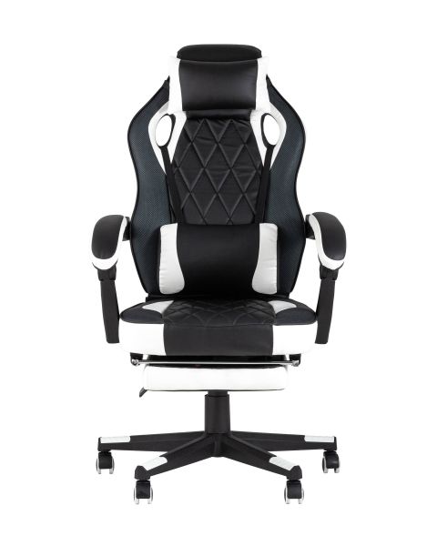 Кресло игровое TopChairs Virage черно-белое Stool Group