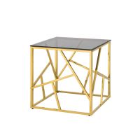 Журнальный столик 55x55 АРТ ДЕКО золото стекло smoke Stool Group