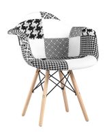 Кресло Eames DSW пэчворк черно-белое Stool Group