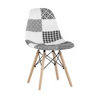 Стул Eames DSW пэчворк черно-белый Stool Group