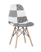 Стул Eames DSW пэчворк черно-белый Stool Group