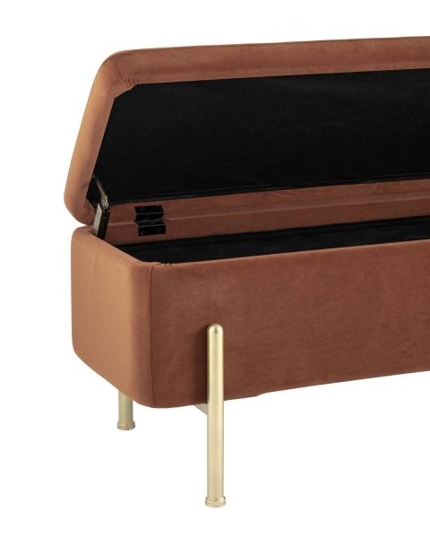 Банкетка Болейн с ящиком велюр терракотовый Stool Group