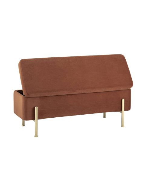 Банкетка Болейн с ящиком велюр терракотовый Stool Group