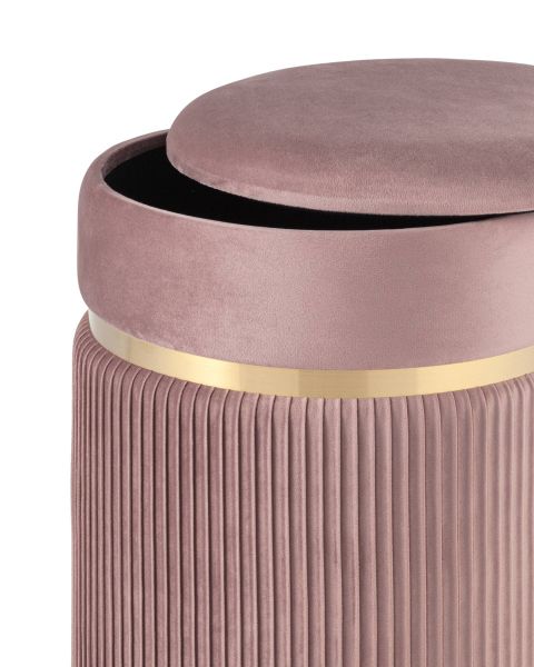 Пуф Миранда с ящиком велюр розовый Stool Group