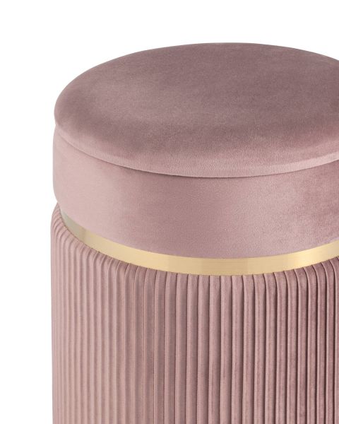 Пуф Миранда с ящиком велюр розовый Stool Group