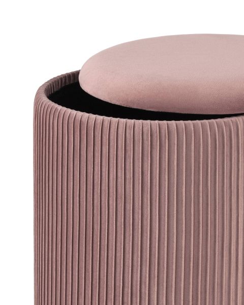 Пуф Шарлотта с ящиком велюр розовый Stool Group