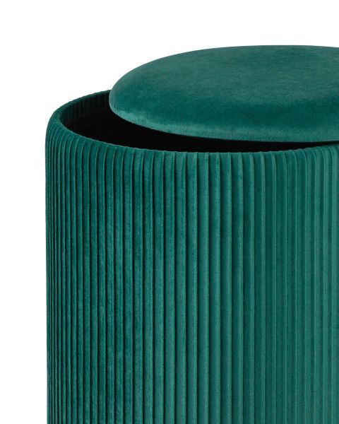 Пуф Шарлотта с ящиком велюр зеленый Stool Group
