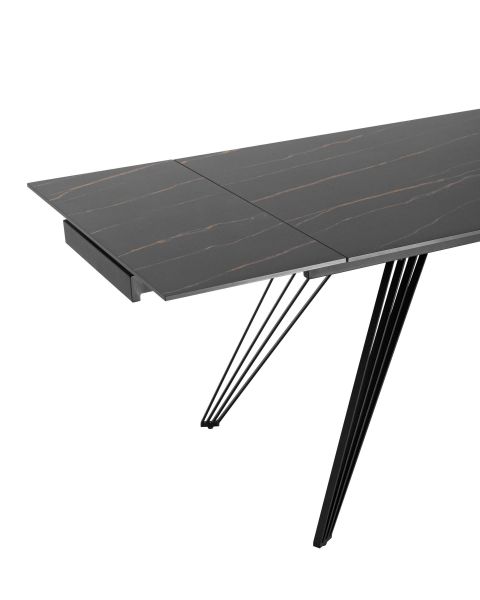 Стол обеденный Пандора раскладной 160-240x90 керамика темная Stool Group