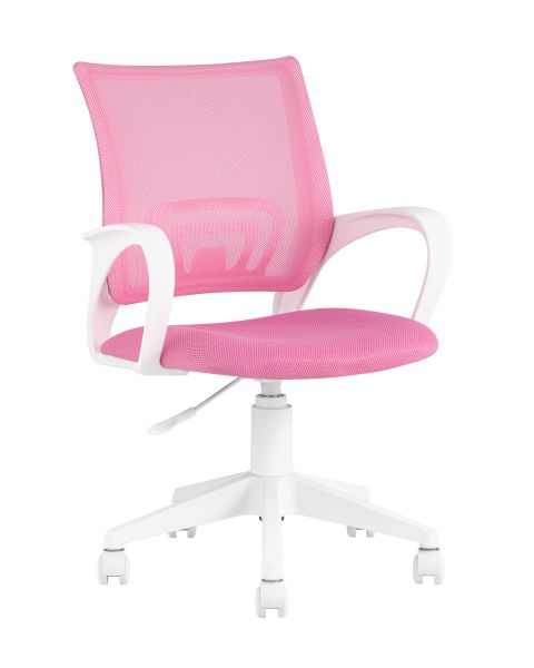 Кресло офисное TopChairs ST-BASIC-W розовый крестовина пластик белый TopChairs