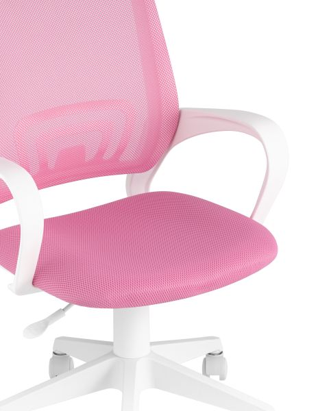 Кресло офисное TopChairs ST-BASIC-W розовый крестовина пластик белый TopChairs