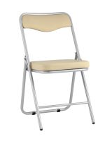 Складной стул Джонни экокожа кремовый каркас металлик Stool Group