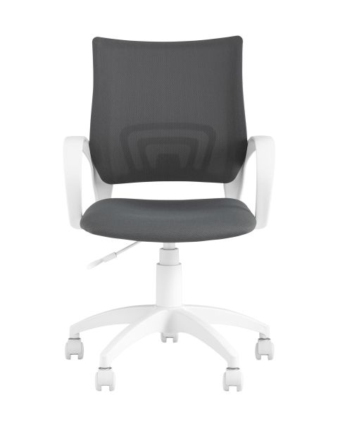 Кресло офисное Topchairs ST-BASIC-W серая ткань крестовина белый пластик TopChairs