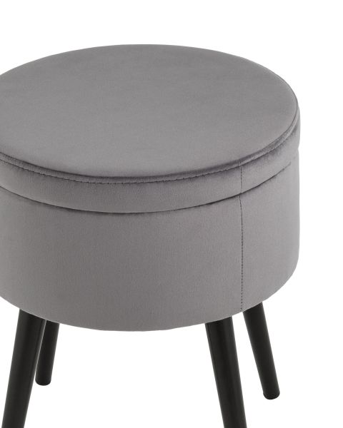 Пуф Клайс с ящиком велюр серый Stool Group